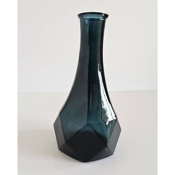 IKEA Deep Blue Geometric Vase Retired 7” Scandinavian Decor - Picture 2 of 8